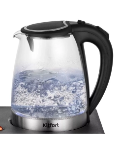 Купить Чайник электрический Kitfort КТ-6180 2 л черный, прозрачный  в E-mobi
