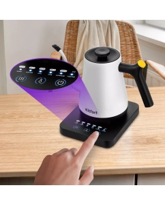 Купить Чайник электрический Kitfort КТ-6673 0.8 л белый, черный  в E-mobi