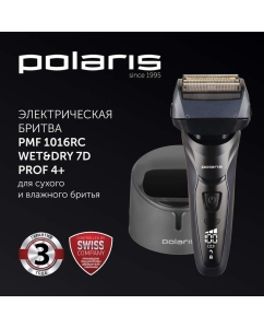 Купить Электробритва Polaris PMF 1016RC wet&amp;dry 7D PROF 4+, синяя/черная  в E-mobi