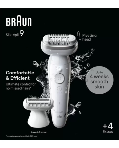 Купить Эпилятор женский Braun Series9 Silk-epil 9-030/9-040, сухая и влажная эпиляция+косметичка  в E-mobi