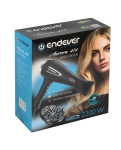 Купить Фен Endever Aurora-474 2200 Вт черный  в E-mobi