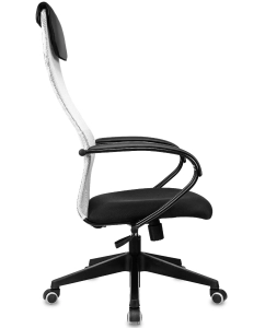 Купить Кресло руководителя Бюрократ CH-607 светло-серый TW-02 сиденье черный сетка/ткань с подгол  в E-mobi