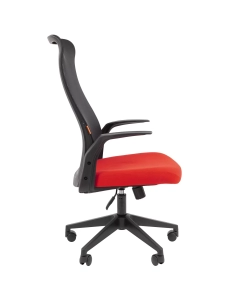 Купить Компьютерное кресло Chairman 573 ткань/сетка, красный/черный с механизмом качания  в E-mobi