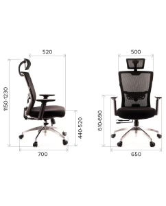 Купить Кресло руководителя Everprof Polo S, Сетка, серый  в E-mobi