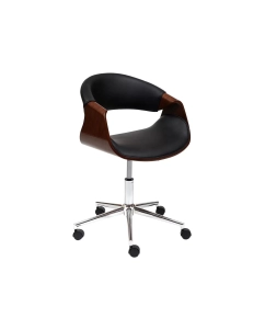 Купить Кресло компьютерное офисное на колесиках Tetchair BEND орех, кож/зам черный в E-mobi