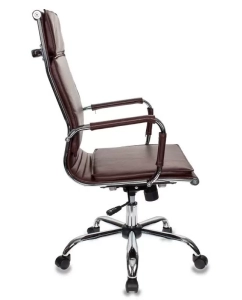 Купить Кресло руководителя Бюрократ CH-993/BROWN, коричневый/хром  в E-mobi