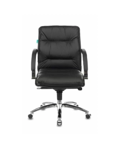 Купить Кресло руководителя Бюрократ T-9927SL-LOW/BLACK низкая спинка черный кожа крестовина хром  в E-mobi