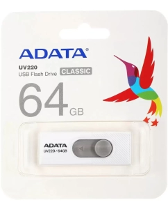 Купить Флешка USB A-Data UV220 64ГБ, USB2.0, белый и серый auv220-64g-rwhgy  в E-mobi