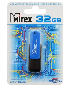 Купить Флешка MIREX City 32ГБ Blue/Black (13600-FMUCIB32)  в E-mobi