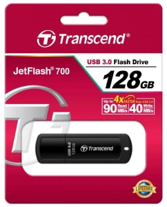 Купить Флешка Transcend JetFlash 700 128ГБ Black (TS128GJF700)  в E-mobi