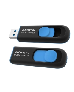 Купить Флешка ADATA UV128 256ГБ Black/Blue (AUV128-256G-RBE)  в E-mobi