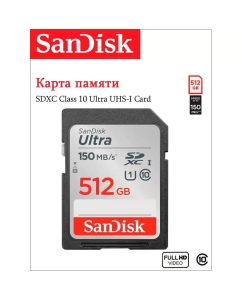 Купить Карта памяти SanDisk Memory Card Ultra SDXC for DSLR, 512 Гб  в E-mobi