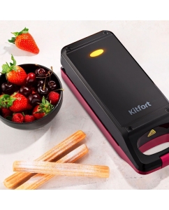 Купить Электровафельница Kitfort КТ-3669 розовая, черная  в E-mobi