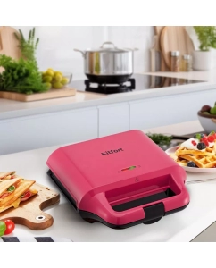 Купить Электровафельница Kitfort КТ-3683 розовый  в E-mobi