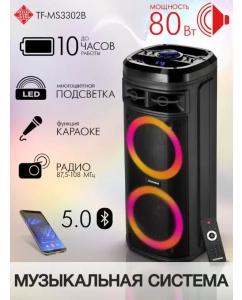 Купить Музыкальный центр Telefunken TF-MS3302B Black  в E-mobi