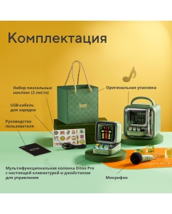 Купить Портативная колонка Divoom Ditoo Mic с микрофоном и пиксельным LED-экраном - зеленая  в E-mobi