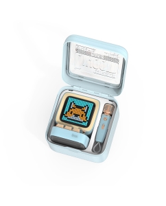 Купить Портативная колонка Divoom Ditoo Mic с микрофоном и пиксельным LED-экраном - голубая  в E-mobi