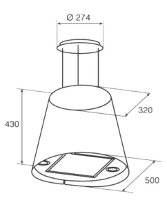 Купить Вытяжка островная JETAIR GISELA IX/F/50 серебристый  в E-mobi