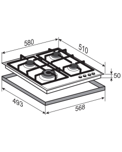 Купить Встраиваемая варочная панель газовая Zigmund &amp; Shtain G 14.6 B черный  в E-mobi