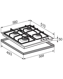 Купить Встраиваемая варочная панель газовая Zigmund &amp; Shtain G 14.6 S серебристый  в E-mobi