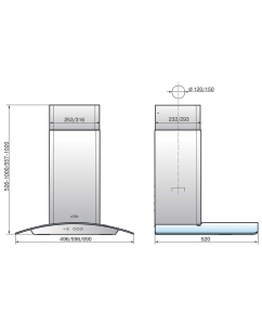 Купить Вытяжка настенная ELIKOR Аметист 50Н(П)-430-К3Д КВ II M-430-50-304 серебристый  в E-mobi