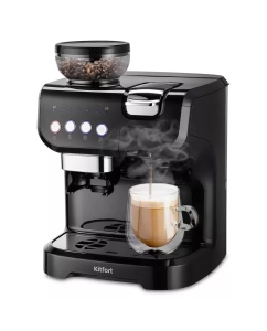 Купить Кофемашина автоматическая KitFort КТ-7107 черный в E-mobi