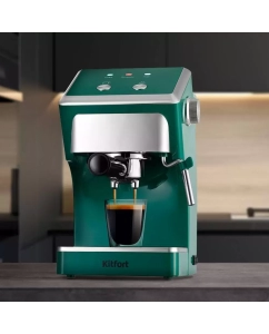 Купить Рожковая кофеварка Kitfort КТ-7283 зеленый  в E-mobi