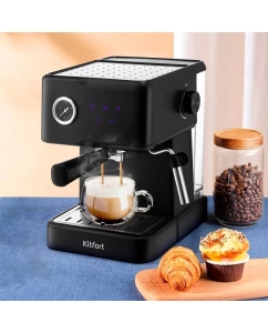 Купить Рожковая кофеварка Kitfort КТ-7124 черный  в E-mobi
