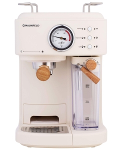 Купить Кофеварка рожкового типа MAUNFELD MF-737BG PRO бежевый  в E-mobi