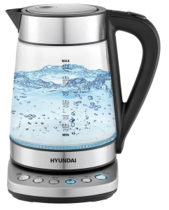 Купить Чайник электрический HYUNDAI HYK-G3026 1.7 л серебристый в E-mobi