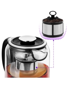 Купить Чайник электрический Kitfort КТ-6116 1.7 л прозрачный, серебристый  в E-mobi