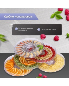 Купить Сушилка для овощей и фруктов Zigmund &amp; Shtain ZFD-406 Black, Silver  в E-mobi