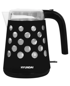 Купить Чайник электрический HYUNDAI HYK-G2012 1.7 л прозрачный, черный  в E-mobi