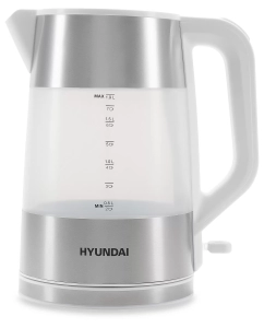 Купить Чайник электрический HYUNDAI HYK-P4025 1.9 л белый, серебристый  в E-mobi