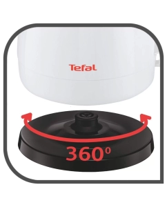 Купить Чайник электрический Tefal Delfini KO150130, 1.5 л, белый/черный  в E-mobi