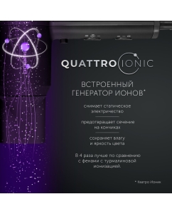 Купить Фен Polaris PHD 2044Ti Quattro Ionic 1900 Вт черный  в E-mobi