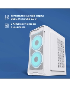 Купить Корпус компьютерный OKLICK OCC-MN302F (OCC-MN302F) белый  в E-mobi