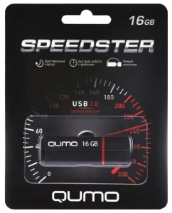 Купить Флешка QUMO Speedster 16ГБ Black (QM16GUD3-SP-black)  в E-mobi