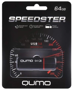 Купить Флешка QUMO Speedster 64ГБ Black (QM64GUD3-SP-black)  в E-mobi