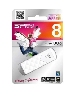 Купить Флешка Silicon Power Ultima U03 8ГБ White (SP008GBUF2U03V1W)  в E-mobi
