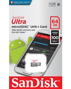 Купить Карта памяти SanDisk Ultra 64GB microSD (SDSQUNR-064G-GN3MN)  в E-mobi
