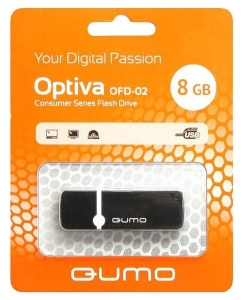 Купить Флешка QUMO Optiva 02 8ГБ Black (QM8GUD-OP2-Black)  в E-mobi