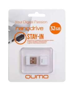 Купить Флешка QUMO Nano 32ГБ White (QM32GUD-NANO-W)  в E-mobi