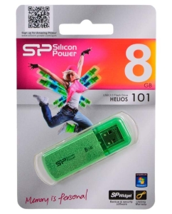 Купить Флешка Silicon Power Helios 101 8ГБ Green (SP008GBUF2101V1N)  в E-mobi