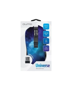 Купить Беспроводная мышь QUMO Office M27 Universe черный, синий  в E-mobi