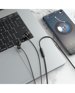 Купить Проводные наушники HAVIT E303P с микрофоном, для телефона, jack 3.5, черные  в E-mobi