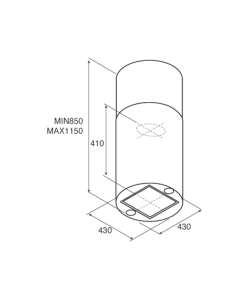 Купить Вытяжка островная JETAIR PIPE ISLAND BL/A/43 черный  в E-mobi