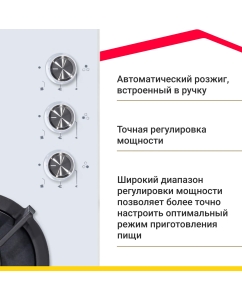 Купить Встраиваемая варочная панель газовая Simfer H45N30W416 белый  в E-mobi