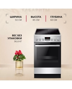Купить Электрическая плита Hansa FCCX58221H серебристый  в E-mobi