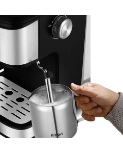 Купить Рожковая кофеварка Kitfort КТ-7224 черный, серый  в E-mobi